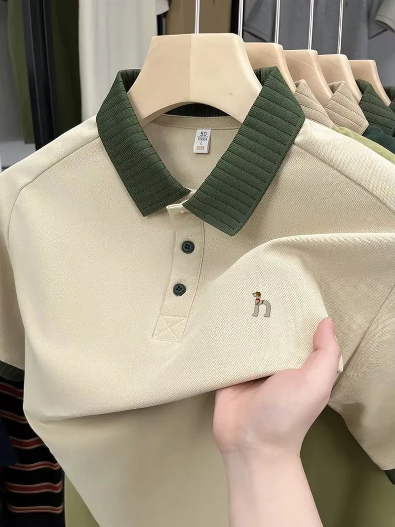 Luxury Brand Men'S Short Sleeve Polo Shirt Summer Fashion Hot Selling Original Dog Embroidery Boutique Top Golf Casual T-Shirt