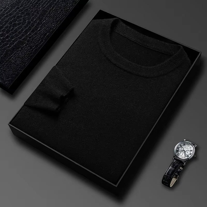 2025 New Men'S Casual Sweater round Neck Long Sleeve Knitted Sweater Diamond Pattern Fashion Versatile Top