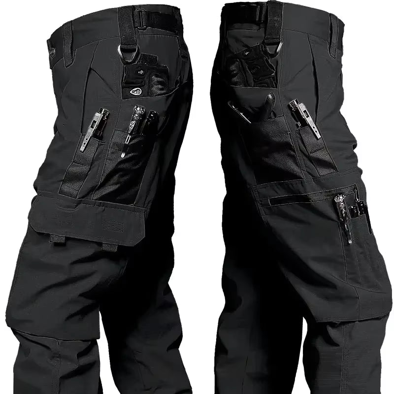 2024 Men'S Tactical Pants Outdoor Work Casual Cargo Trousers Waterproof Multi-Pocket Wear-Resistant Outdoor Training Trousers