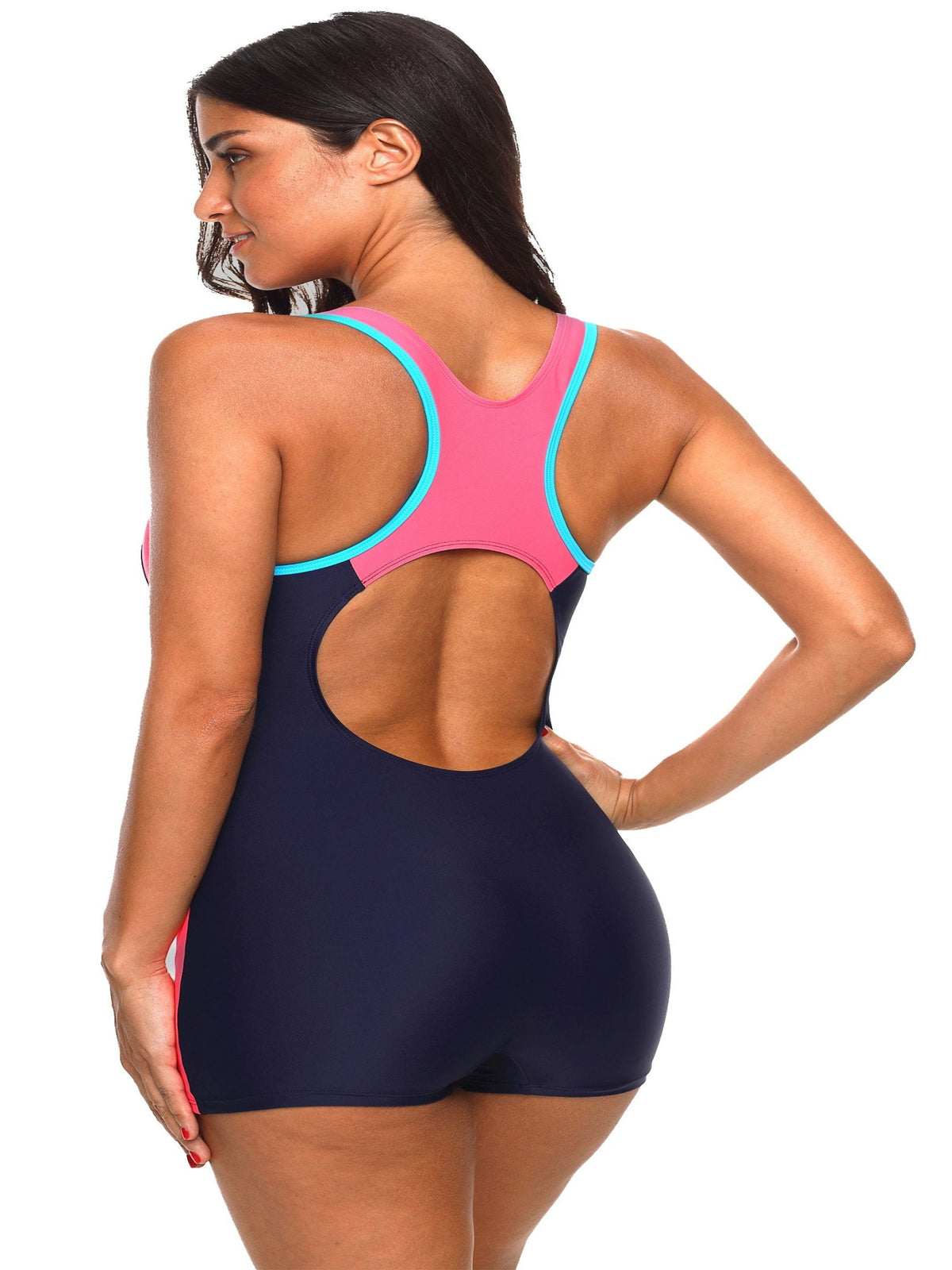 Swimsuits for Women One-Piece Bathing Suits Racerback Boyleg Sports Swimwear