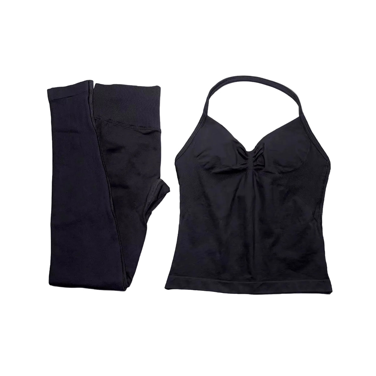 Sportswear Woman Gym Set 2 Piece Workout Longline Strappy Top and Leggings Yoga Pilates Clothing Sports Fitness Suit