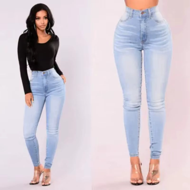 Sexy Jeans Women Denim Skinny Pants High Waist Stretch Lady Jeans Push up Leggings Slim Pockets Button Pencil Jeans Women Pants