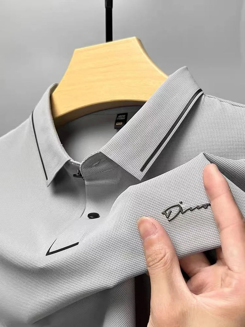 High End Luxury Brand Fashion Hot Diamond Short Sleeve Advanced Printed POLO Shirt Summer New Korean Version Men'S Lapel T-Shirt