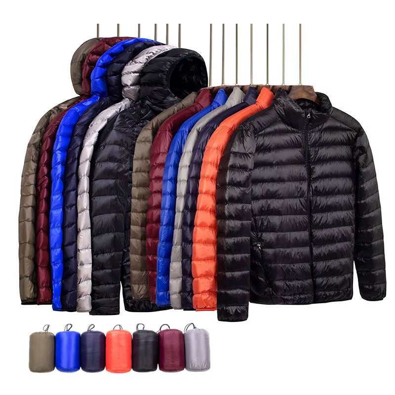 New Autumn and Winter down Jacket Men'S Fashion Hooded Super Light Warm Slim Coat down Jacket Men'S Coat