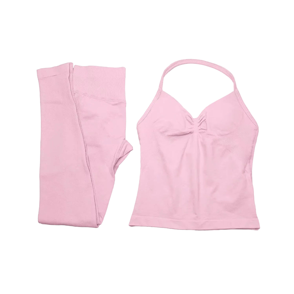 Sportswear Woman Gym Set 2 Piece Workout Longline Strappy Top and Leggings Yoga Pilates Clothing Sports Fitness Suit