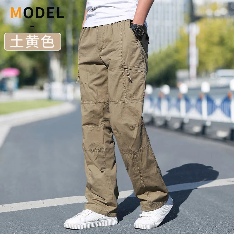 Men'S Cargo Pants Summer Spring Cotton Work Wear New in Large Size 6XL Casual Climbing Joggers Sweatpants Hombre Autumn Trousers