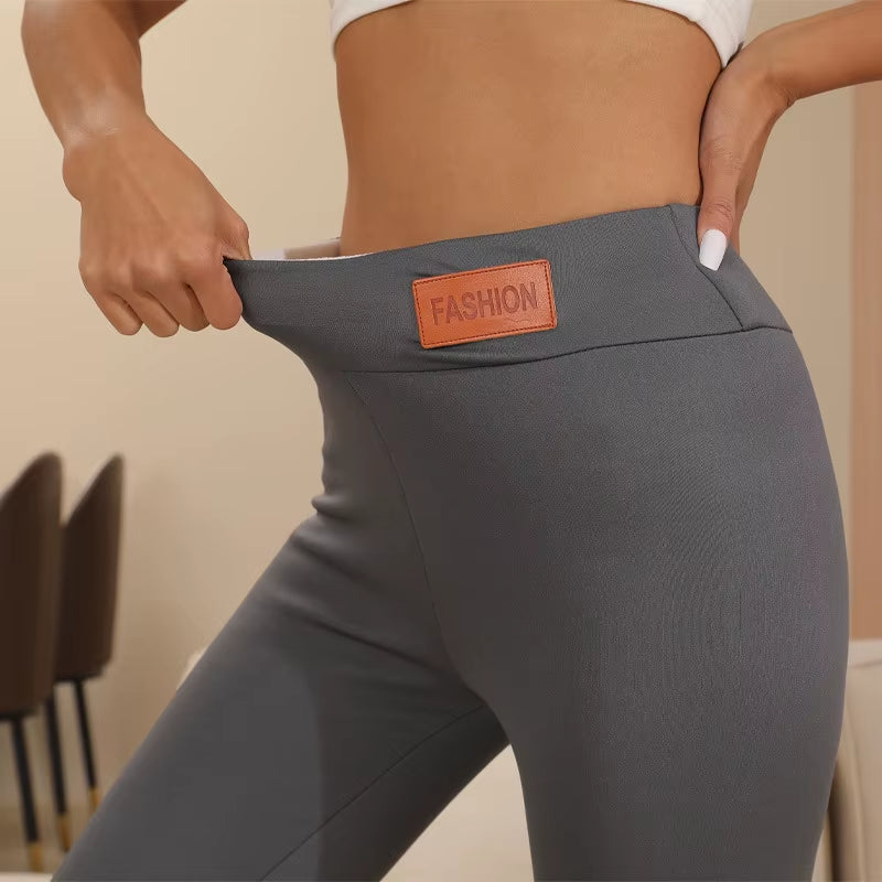 Winter Thicken Warm Leggings Women Lamb Cashmere Joggers High Waist Fleece Elastic Tights Warm Tights Pants Slim Velvet Legging