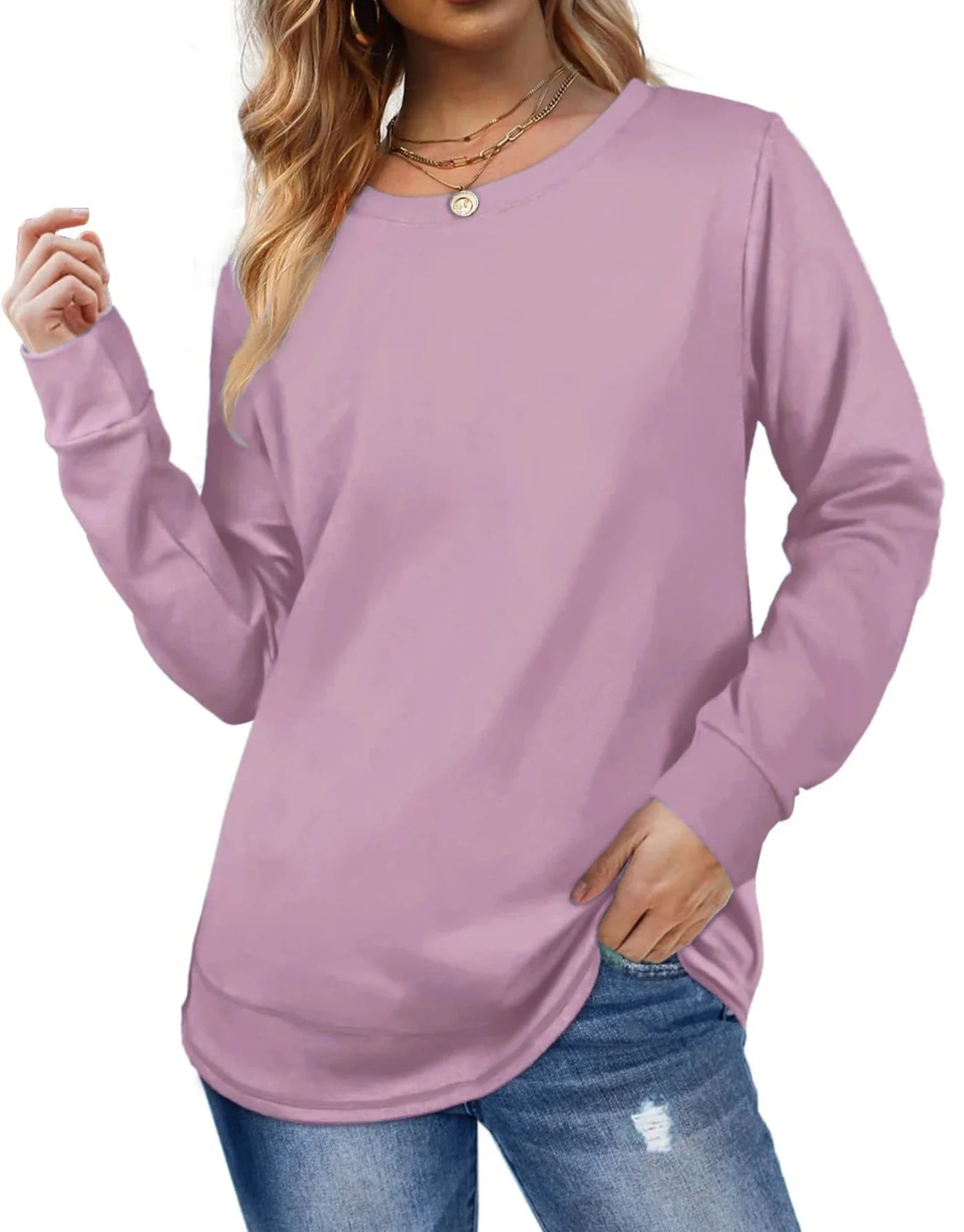 Sweatshirts for Women Crewneck Casual Long Sleeve Shirts Tunic Tops