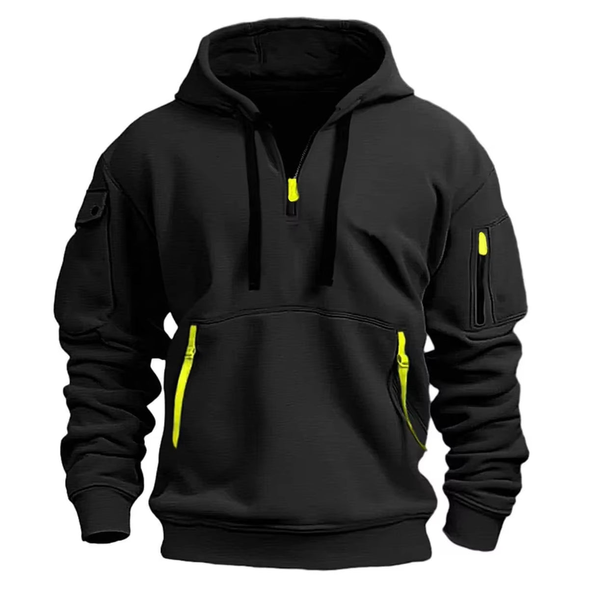Men'S Jacket Windproof Jacket, Spring and Autumn Long Sleeved Hooded Jacket, S-4XL Casual Patchwork Zippered Cardigan Jacket, Ho