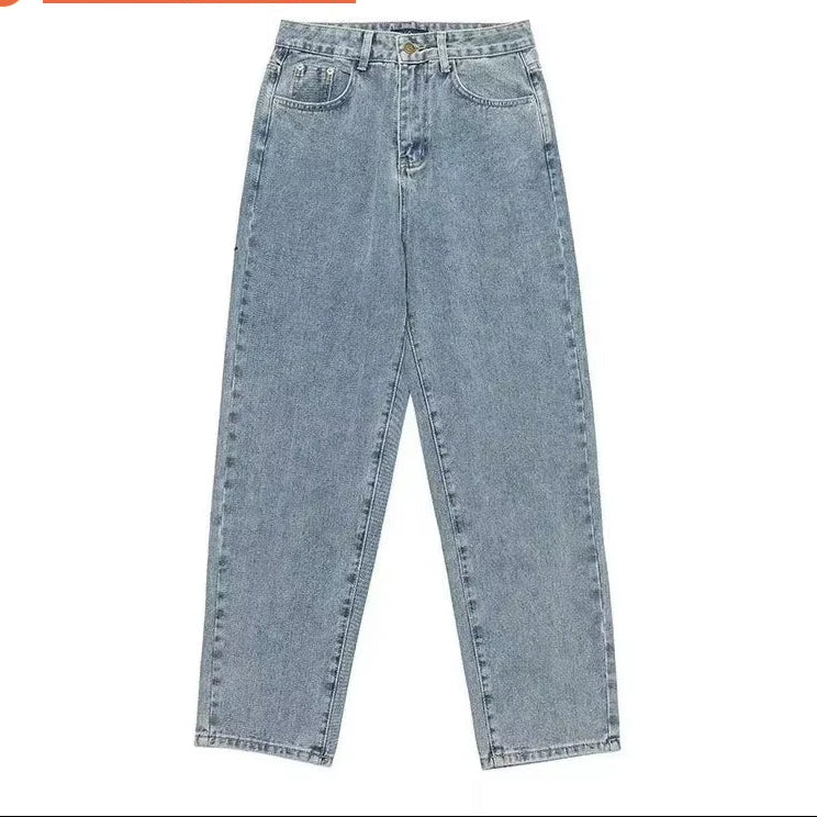 Prints Jeans Men 2023 New Streetwear Baggy Wide Leg Jeans Korean Fashion Drapes Straight Casual Loose Denim Cargo Pants