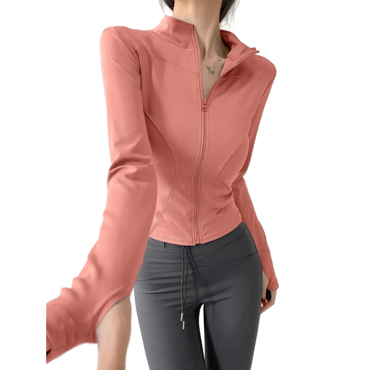 Sun Quick Drying Sports Coat Women'S Tight Top Yoga Jacket Long Sleeve Zipper Jacket Running Fitness Women'S Jacket S-3XL