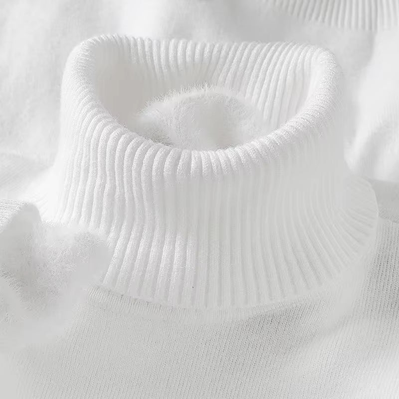 Sweatwear Mens Anti-Pilling High Quality Knitted Turtleneck Sweater Slim Fit Long Sleeve Pullover Solid Color Trend Men Clothing