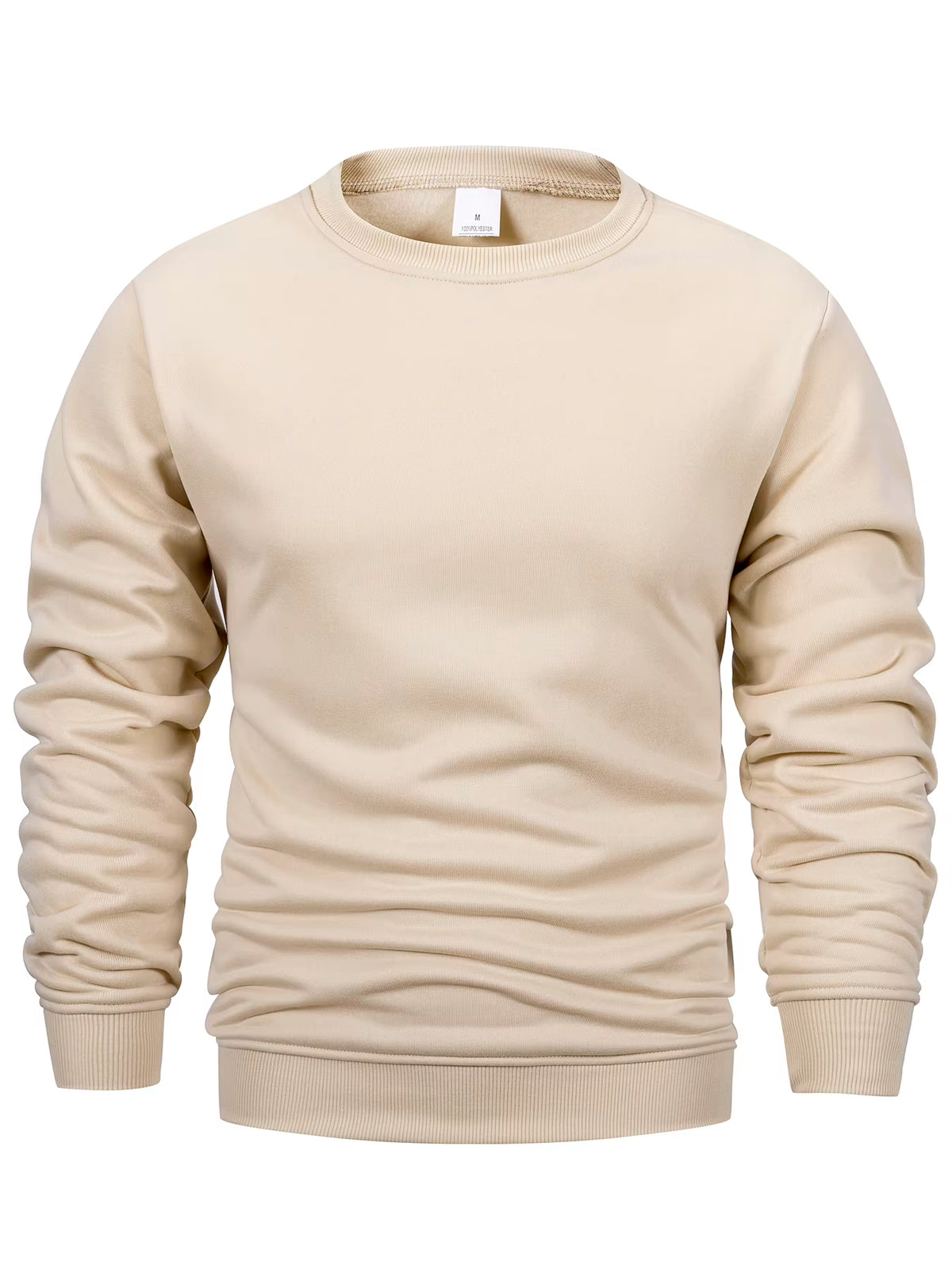 Men'S Crew Neck Sweatshirts Solid Color Sweatwear Spring Outdoor Casual Daily Long Sleeve Pullover Hoodie Man Sportswear