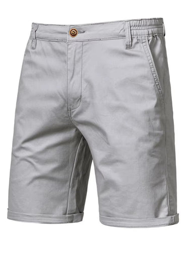 Summer 100% Cotton Solid Shorts Men High Quality Casual Business Social Elastic Waist Men Shorts 10 Colors Beach Shorts