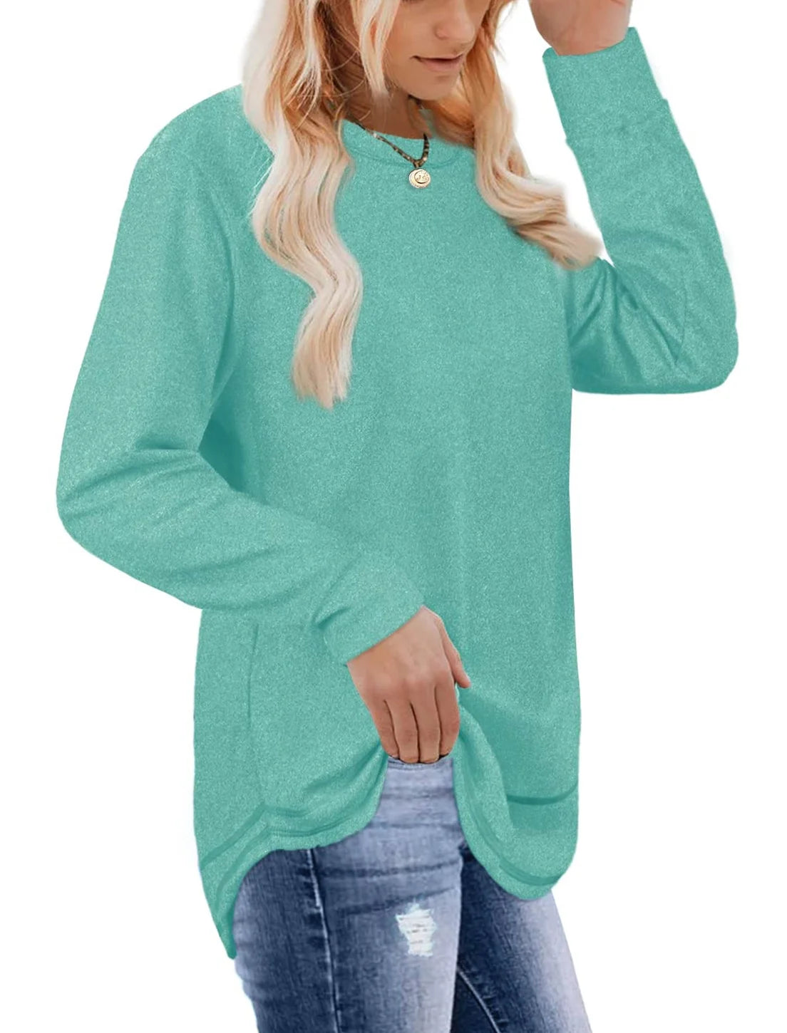 Sweatshirts for Women Crewneck Casual Long Sleeve Shirts Tunic Tops