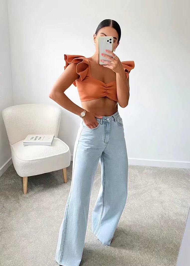 Casual Fashion Straight Leg Women'S Jeans Denim Bottom Harajuku Boyfriend Long High Waist Baggy Jeans Fall Pants