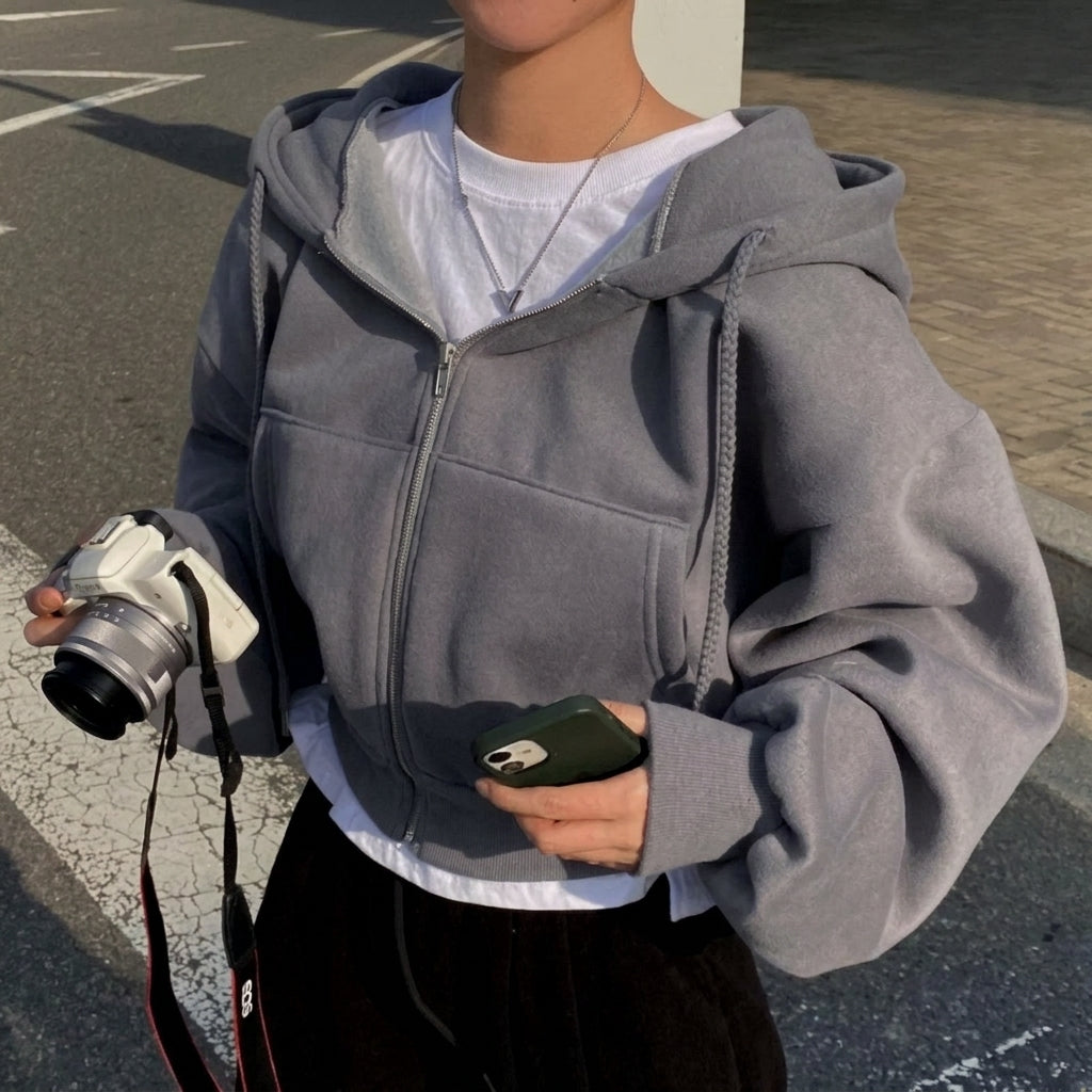 Women’s Cropped Zip-Up Hoodie