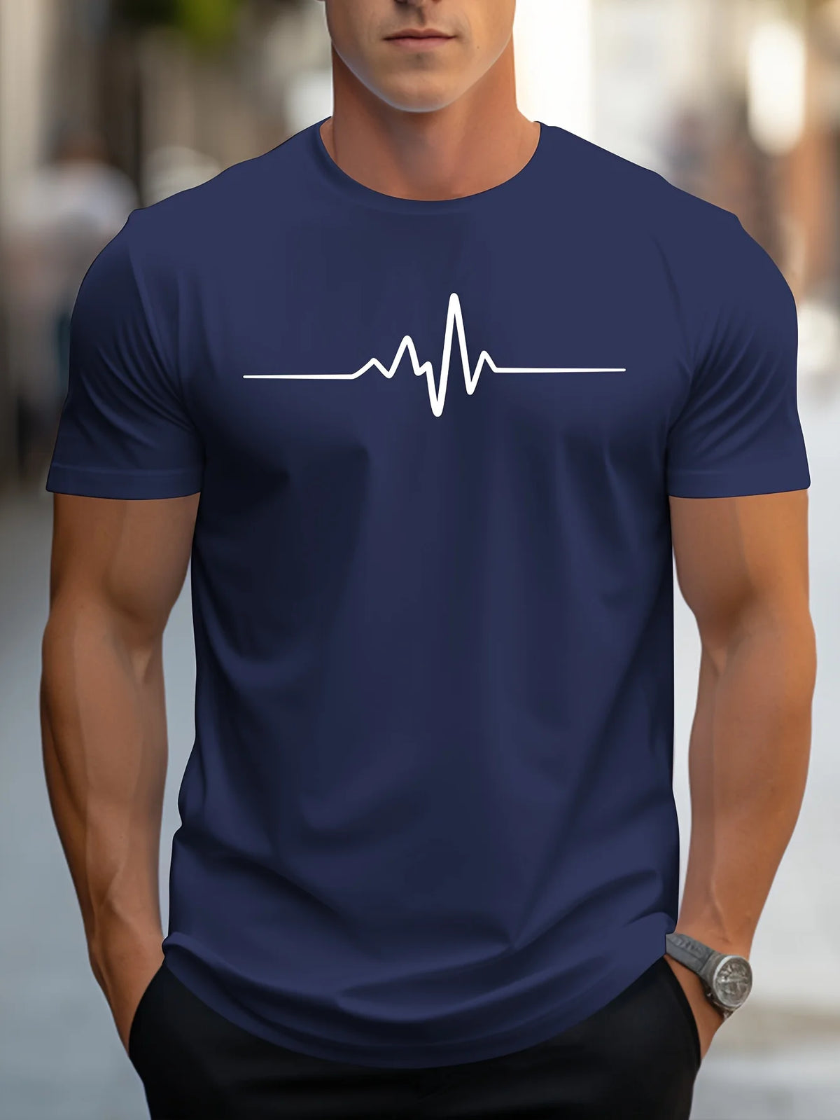 Men'S 100% Cotton Summer Loose Size Creative Graphic Printed Slim Fit Casual Sports round Neck Short Sleeved T-Shirt Top