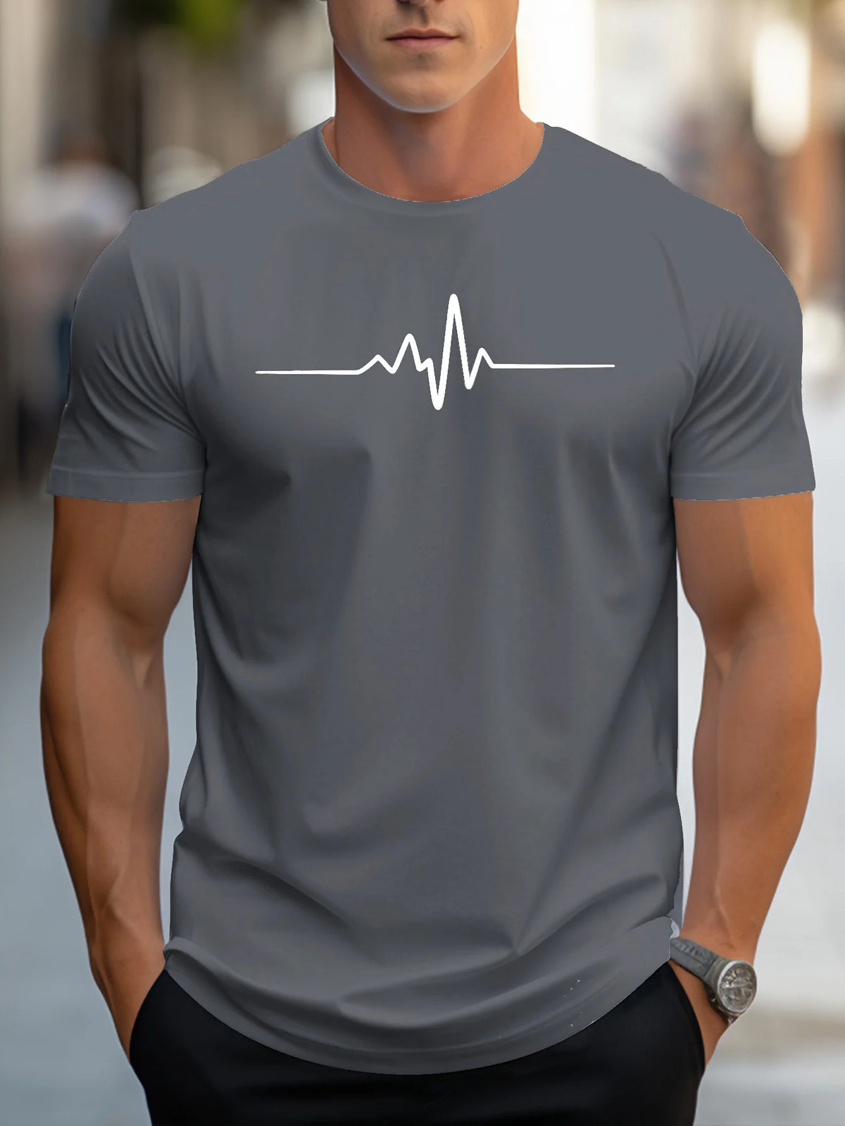 Men'S 100% Cotton Summer Loose Size Creative Graphic Printed Slim Fit Casual Sports round Neck Short Sleeved T-Shirt Top