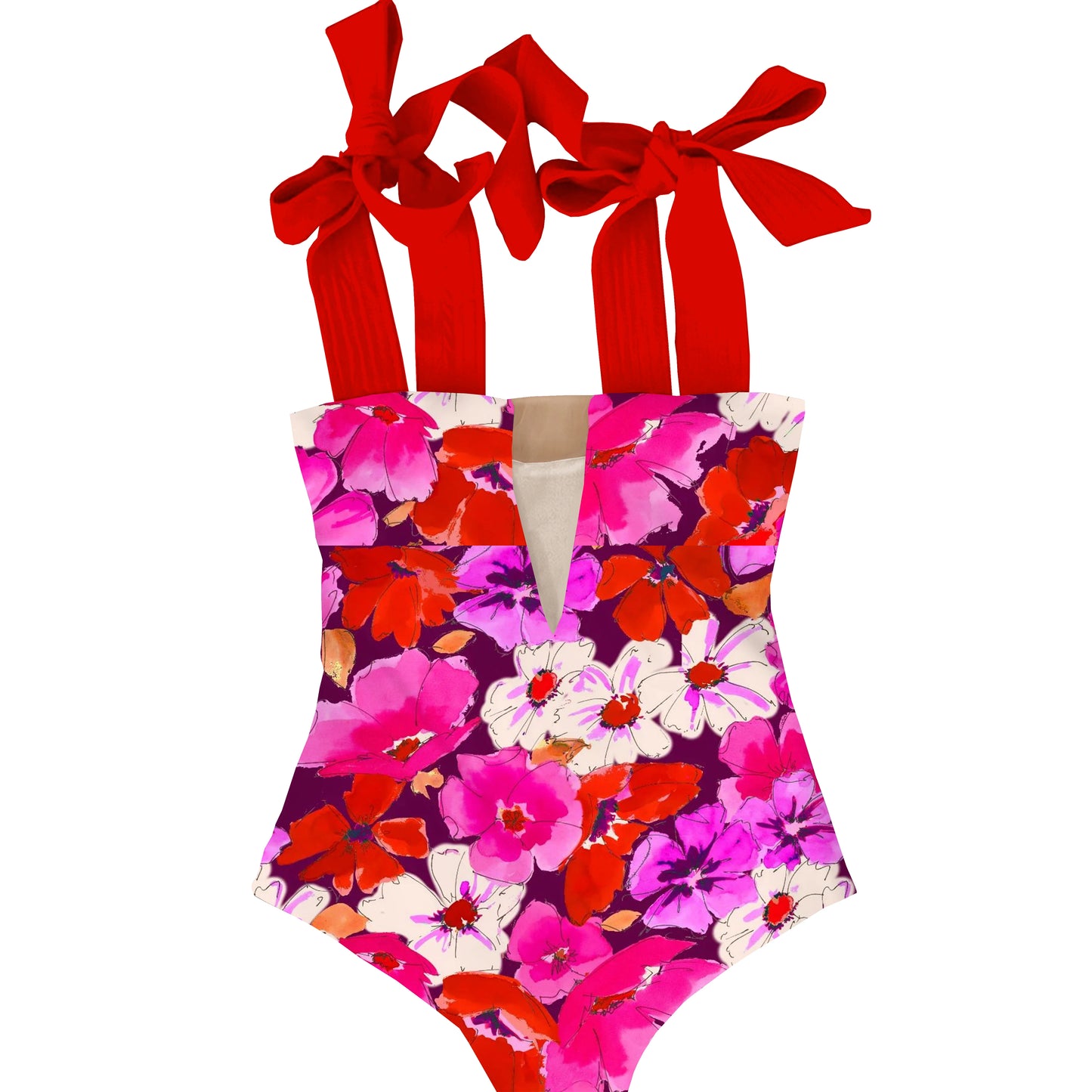 One Piece Swimsuit New Cute Swimwear Women Bow Swimwear Hollow Out Bathing Suit Back Crisscross Monokini Swim