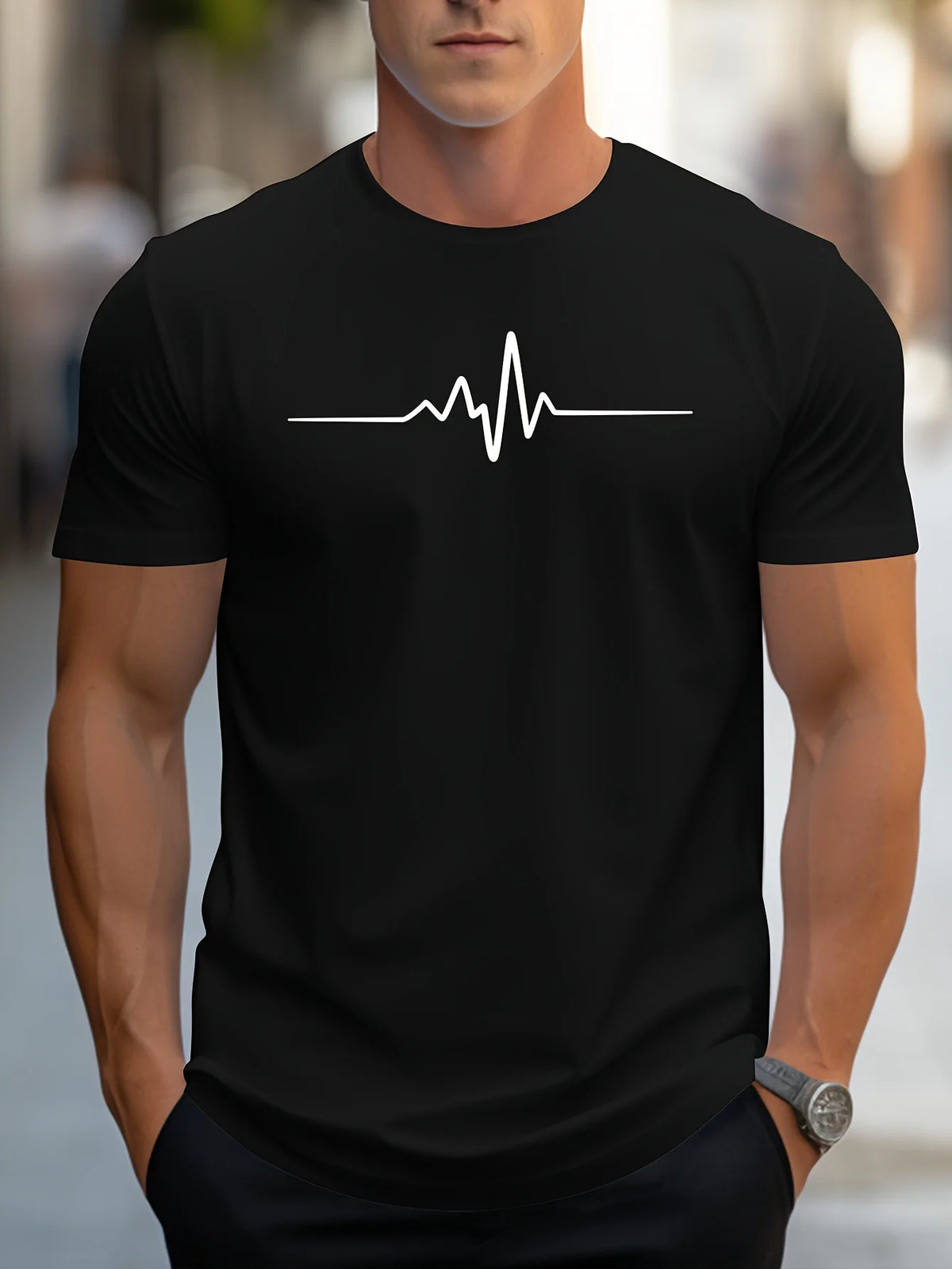 Men'S 100% Cotton Summer Loose Size Creative Graphic Printed Slim Fit Casual Sports round Neck Short Sleeved T-Shirt Top
