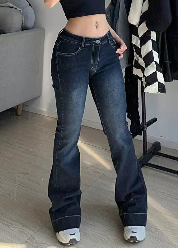 Vintage Low Waist Flare Denim Jeans