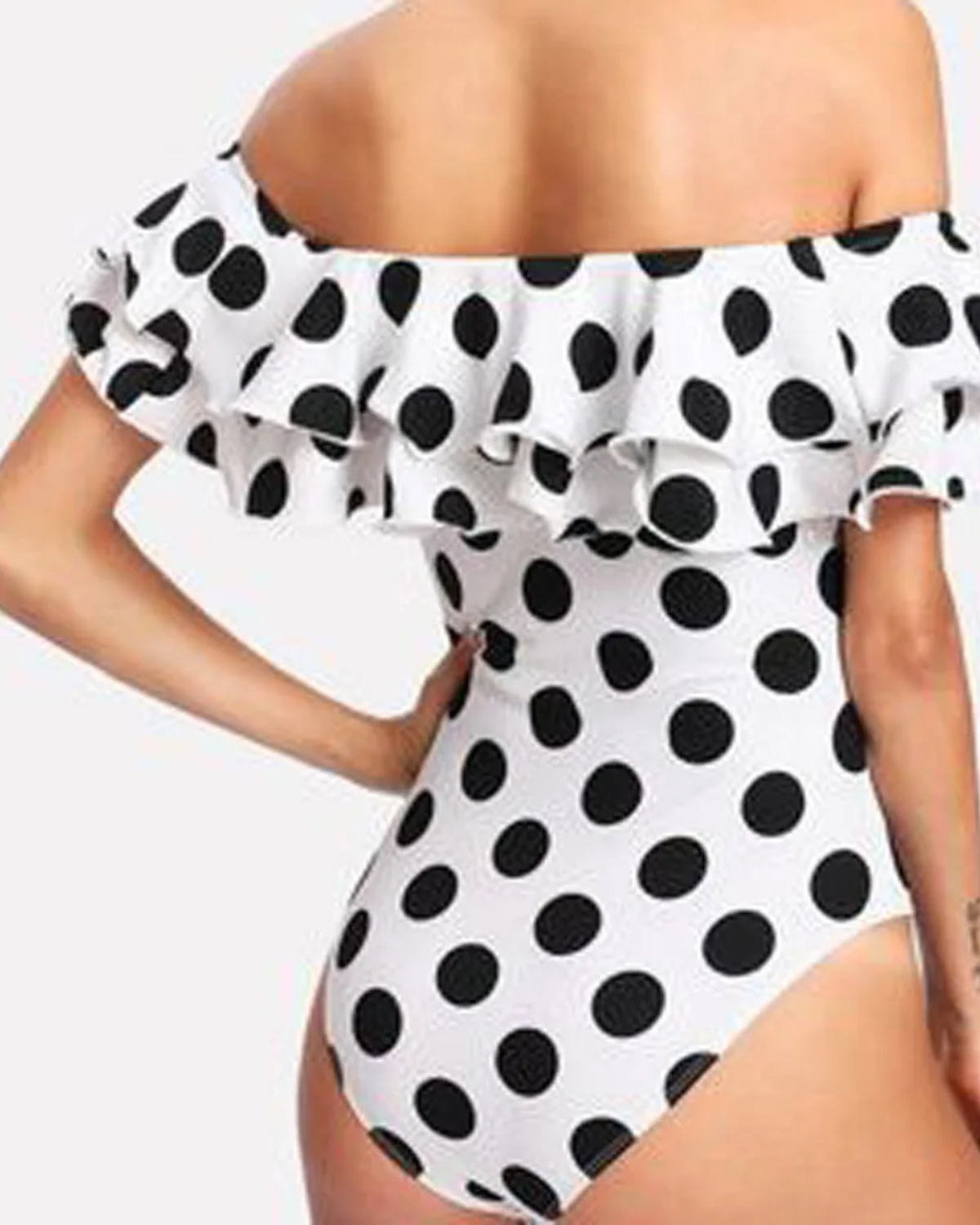 Polka Dot Ruffle Push-Up Swimsuit