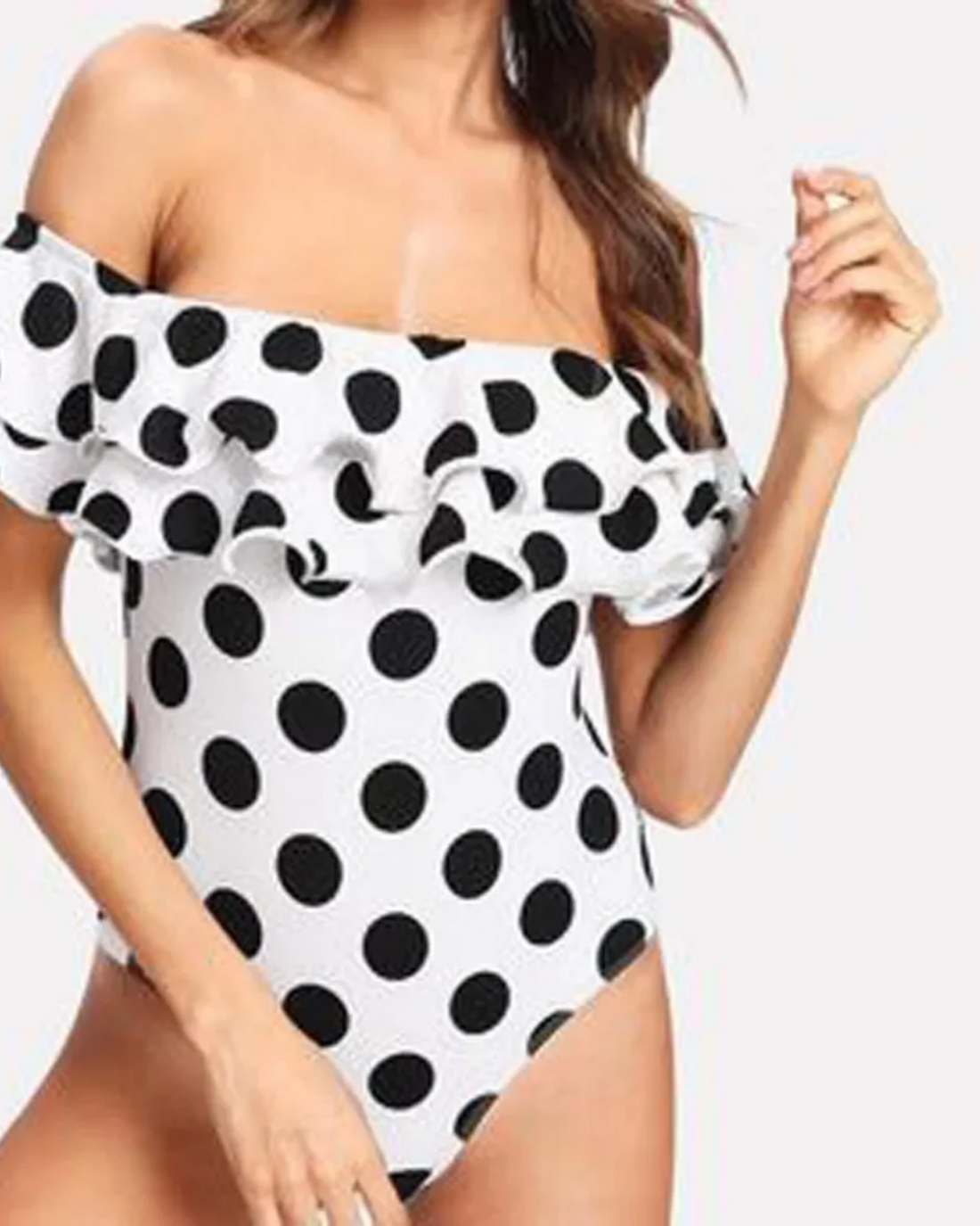 Polka Dot Ruffle Push-Up Swimsuit