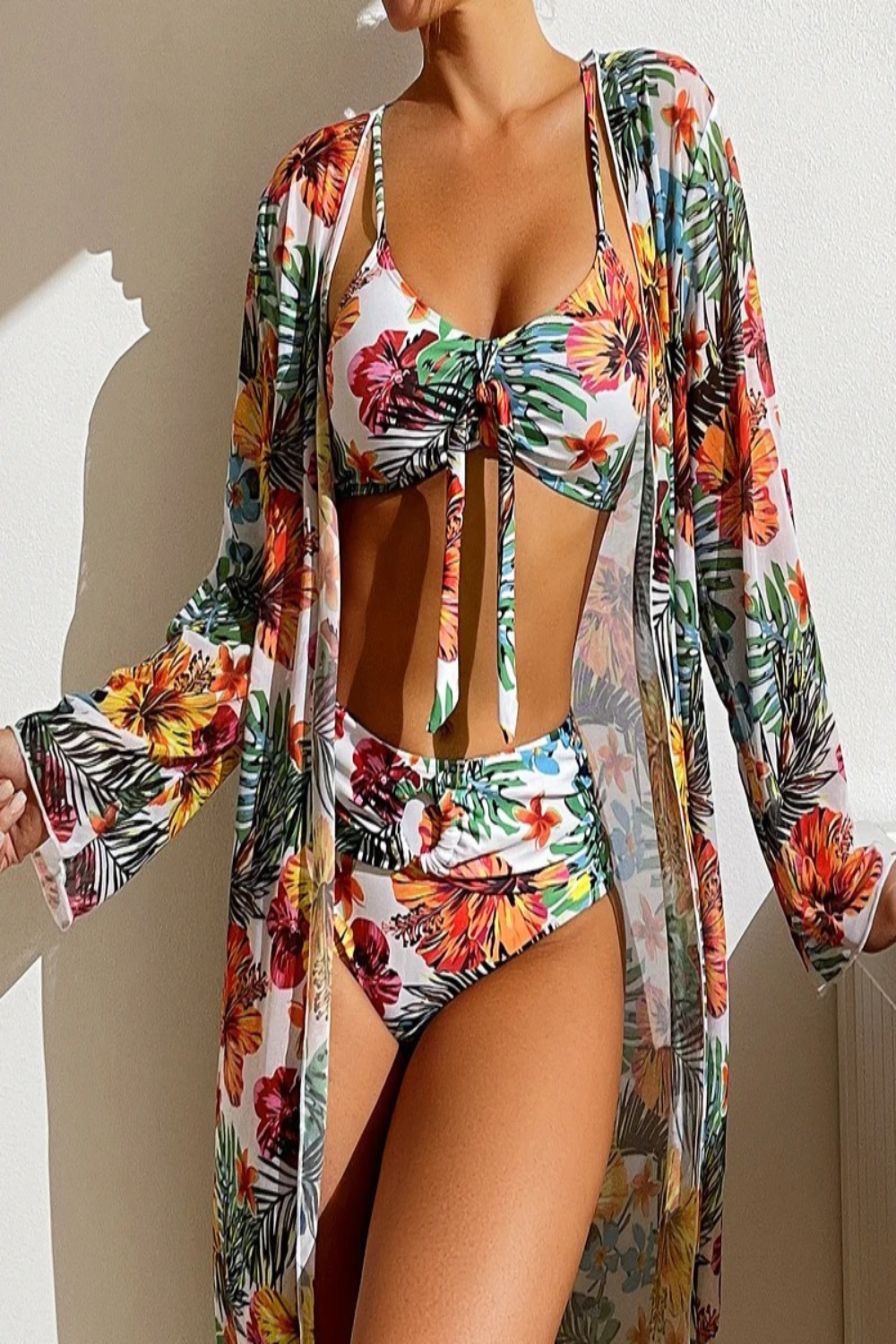 Three-Piece Long Sleeve Swimwear Set