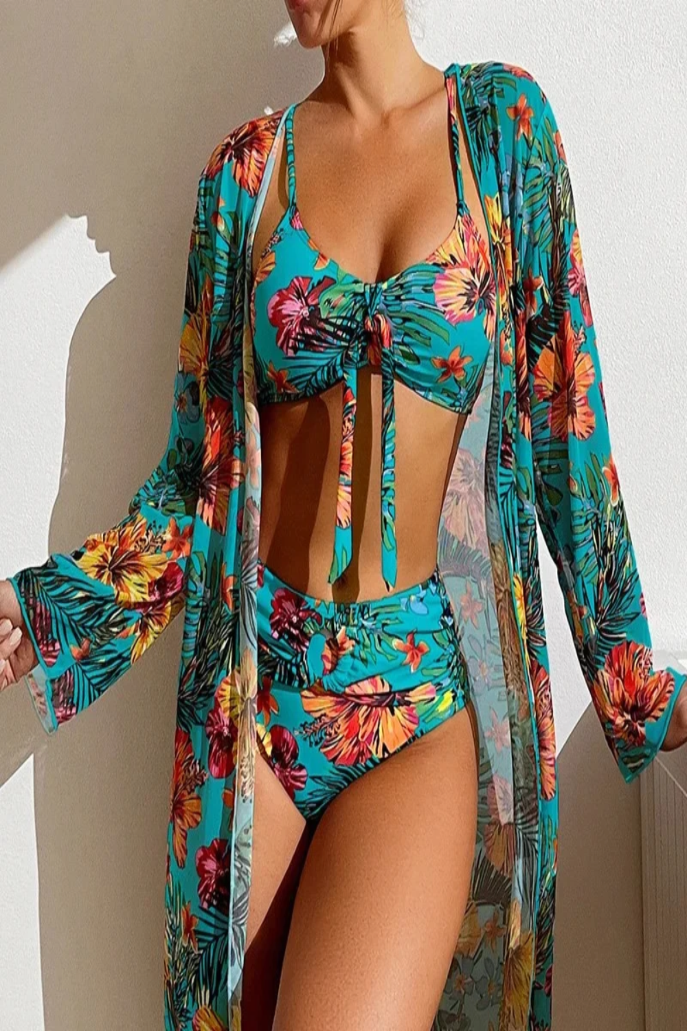 Three-Piece Long Sleeve Swimwear Set