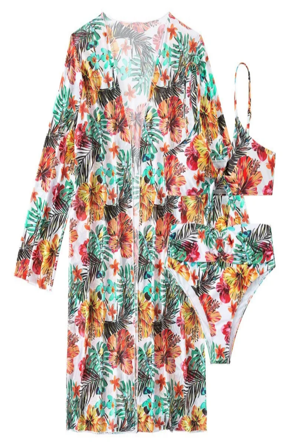 Three-Piece Long Sleeve Swimwear Set