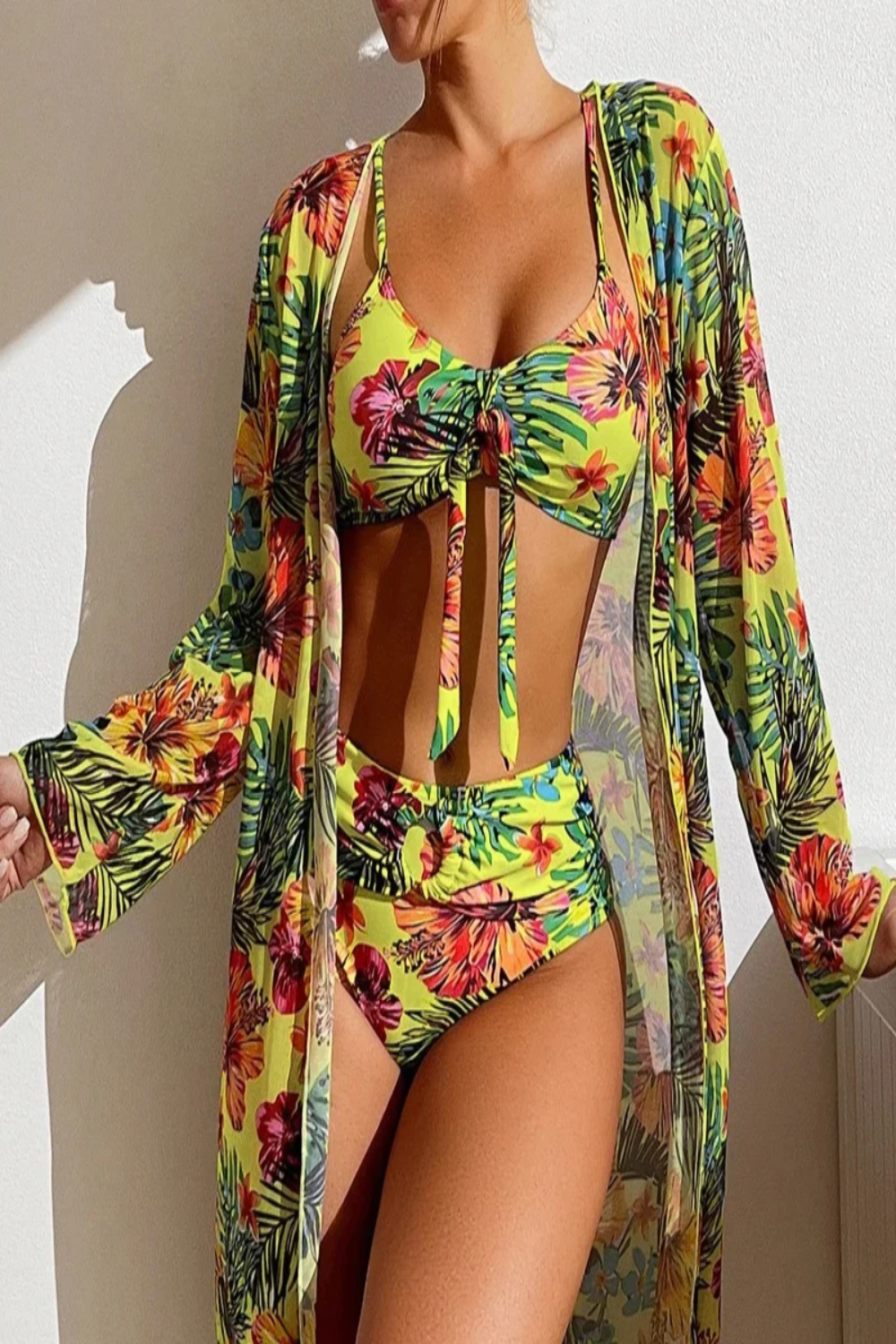 Three-Piece Long Sleeve Swimwear Set
