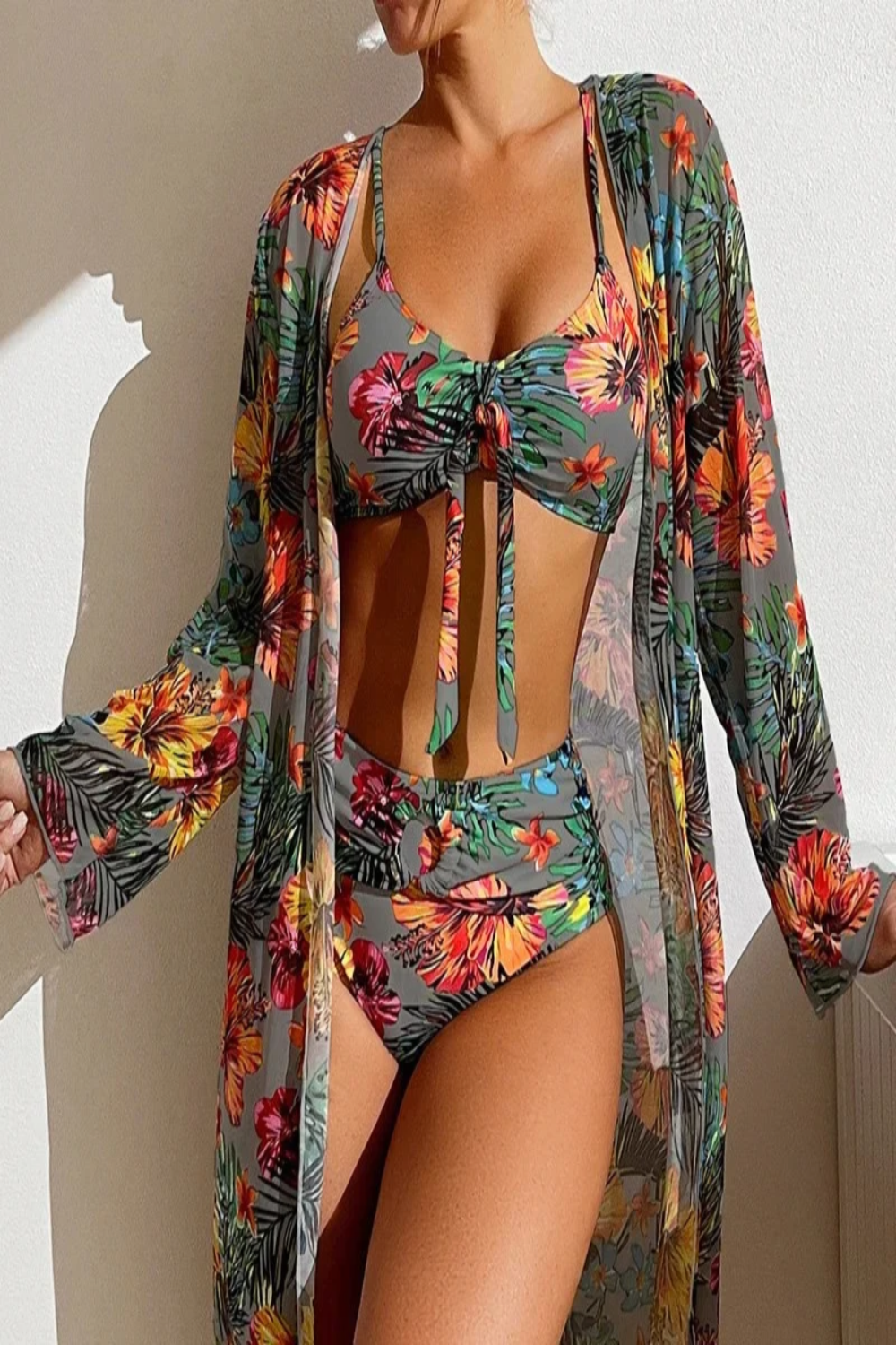 Three-Piece Long Sleeve Swimwear Set