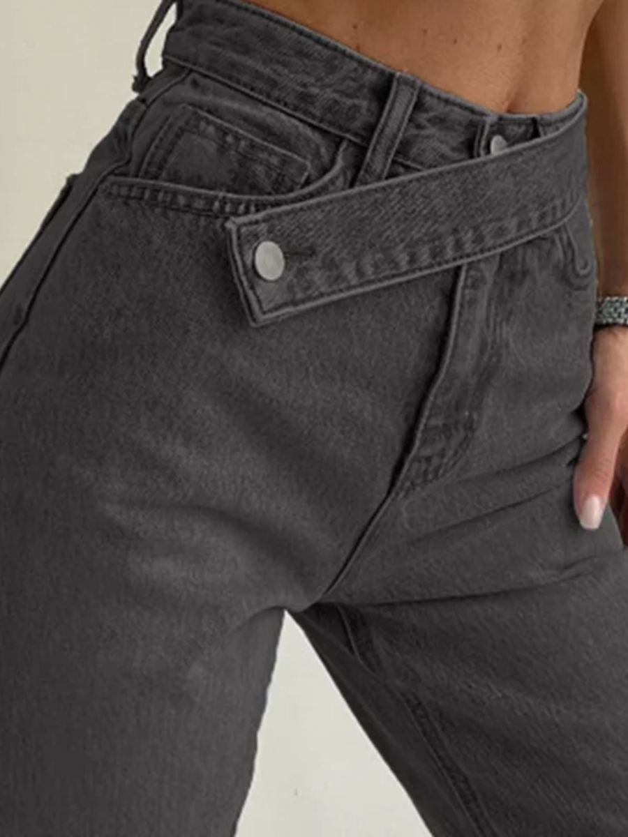 High Waist Loose Straight Denim Jeans