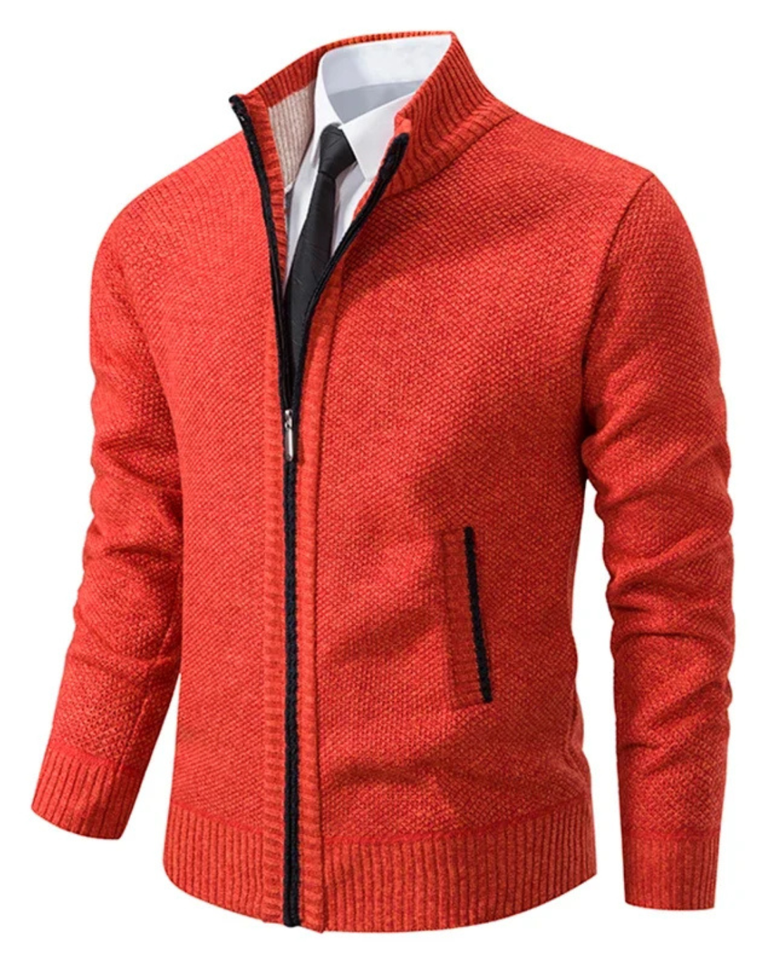 Fleece-Lined Zipper Cardigan