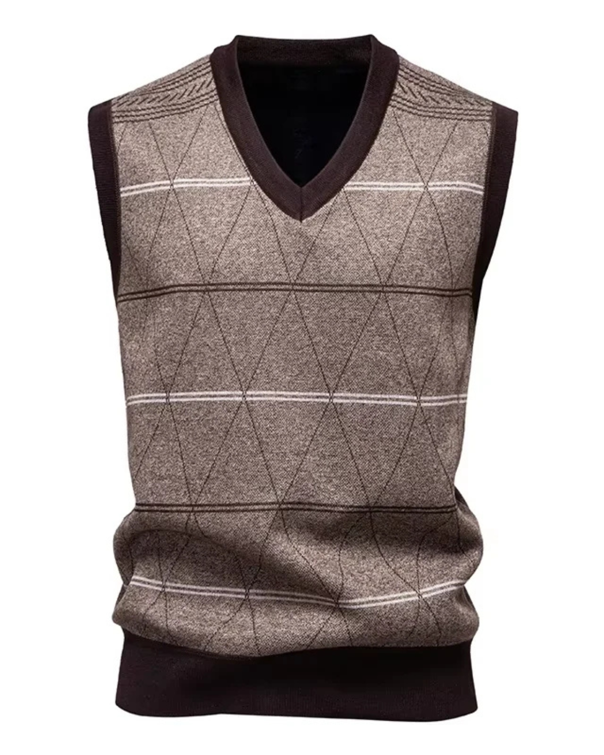 Diamond Grid Knitted Sweater Vest