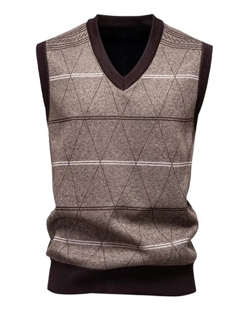 Diamond Grid Knitted Sweater Vest