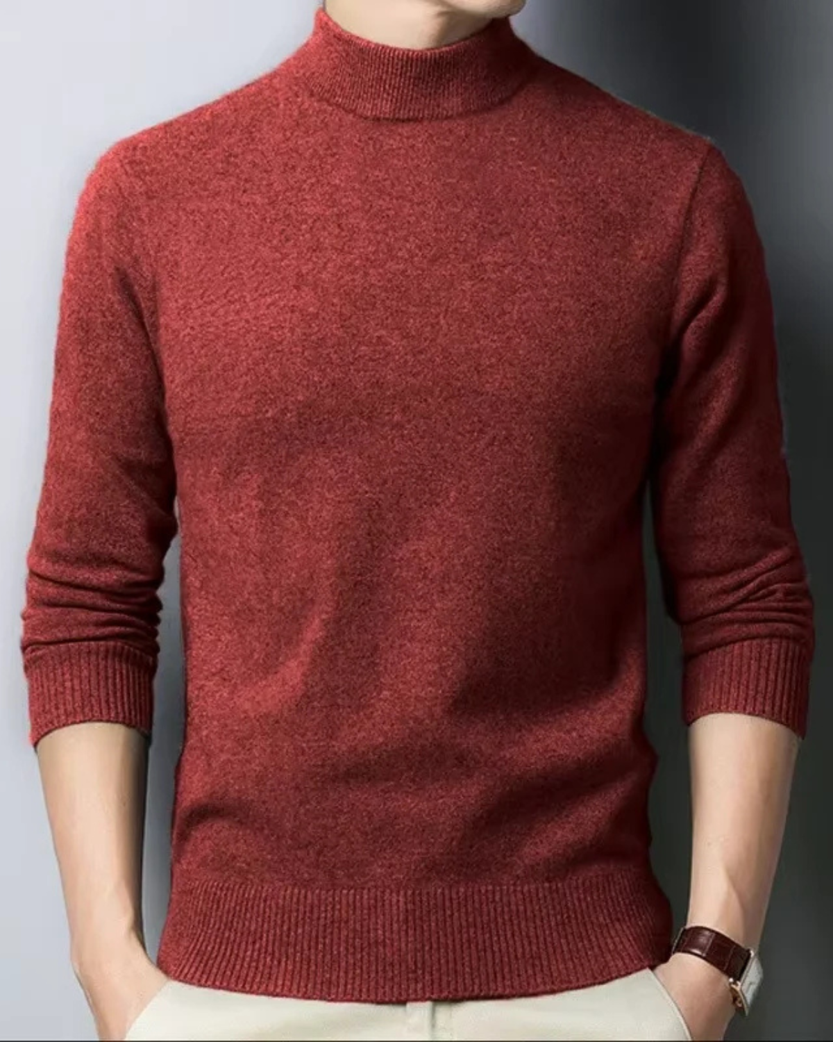 Mock Neck Knit Sweater
