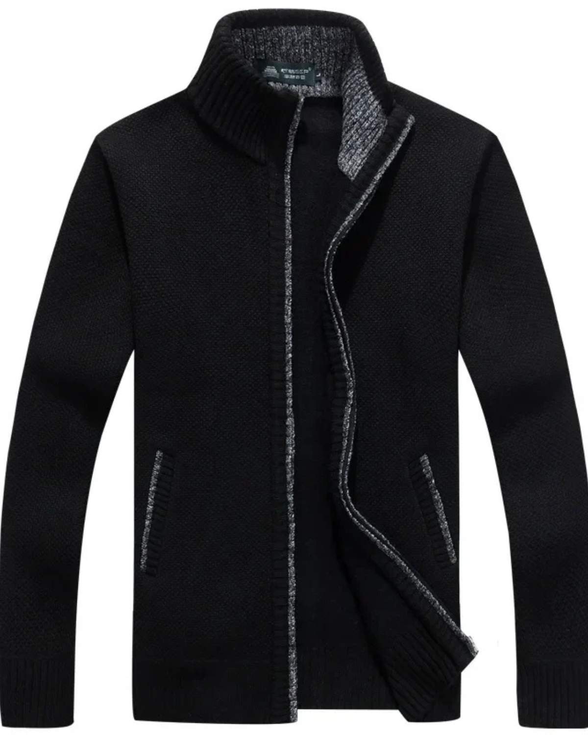 Faux Fur Zipper Sweater Coat