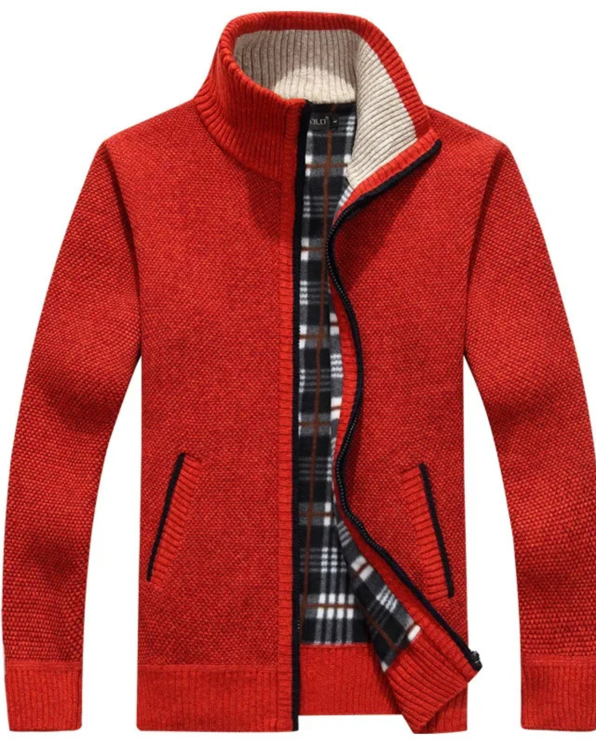 Faux Fur Zipper Sweater Coat