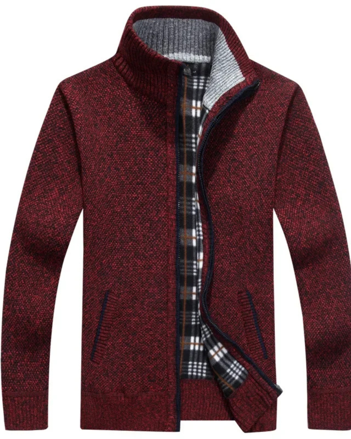 Faux Fur Zipper Sweater Coat
