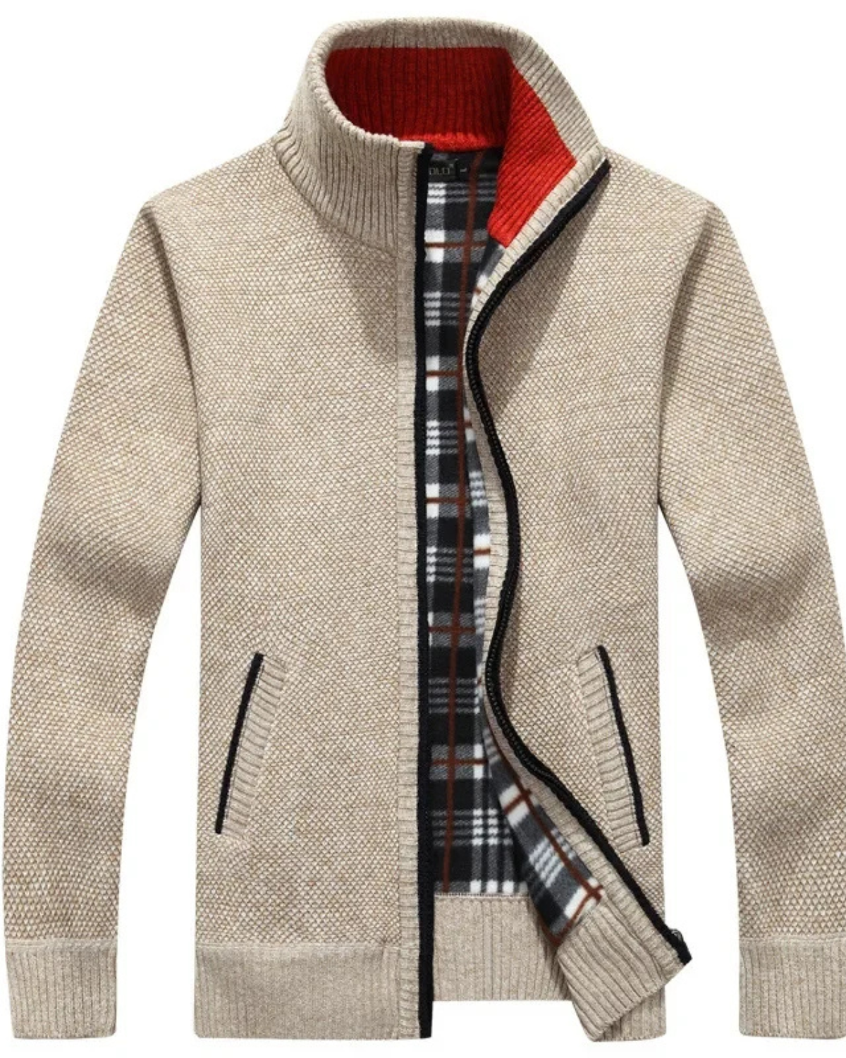 Faux Fur Zipper Sweater Coat