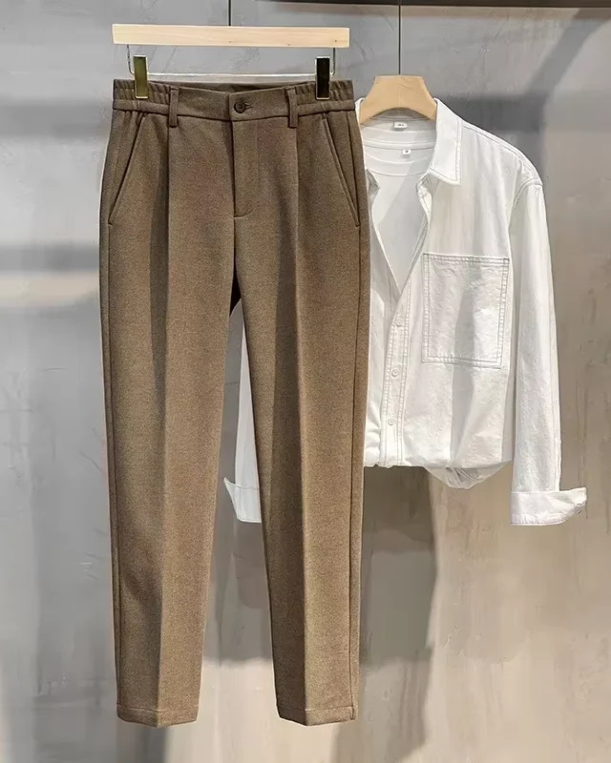 Men’s Woolen Straight Leg Trousers