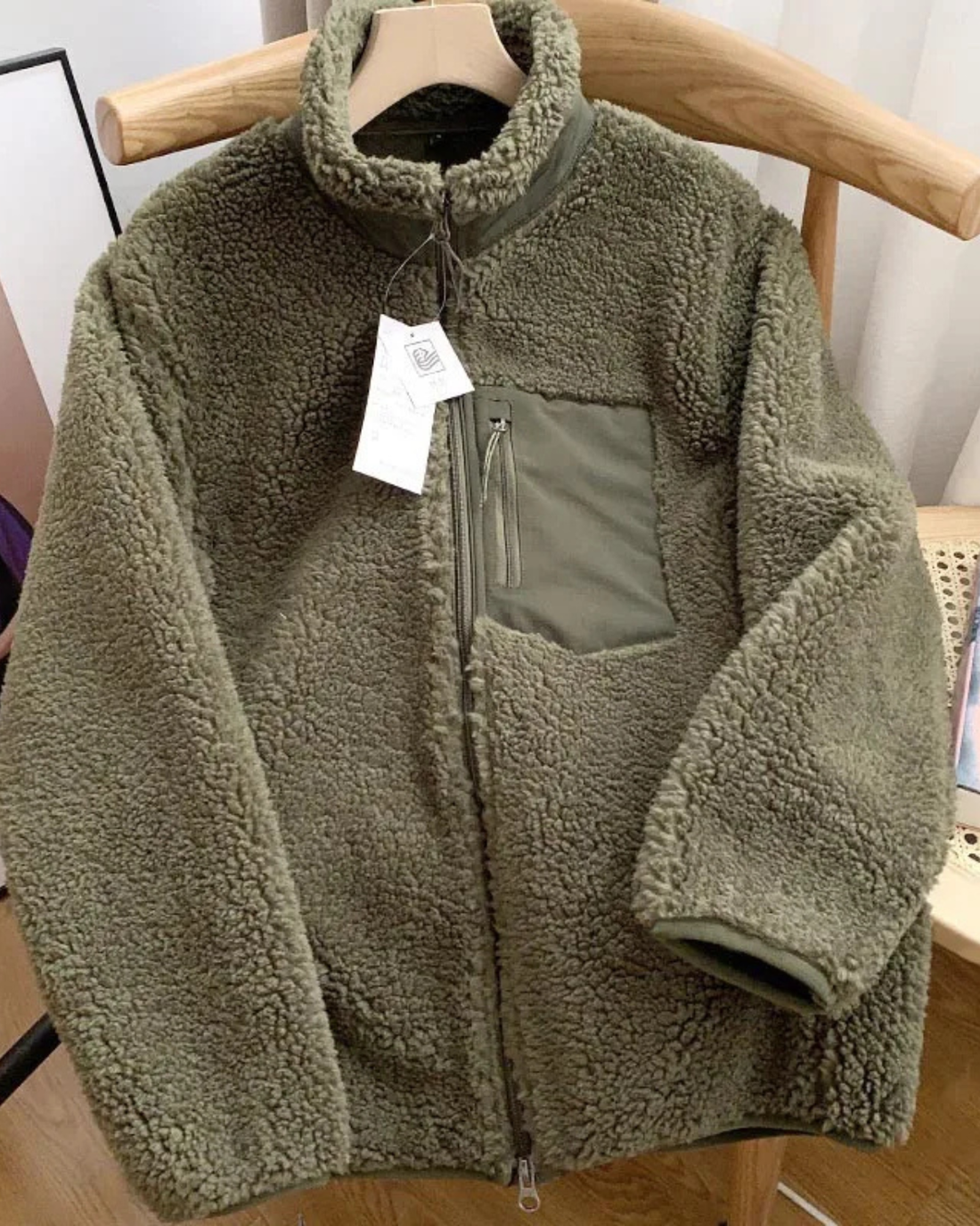 Unisex Fleece Stand Collar Jacket