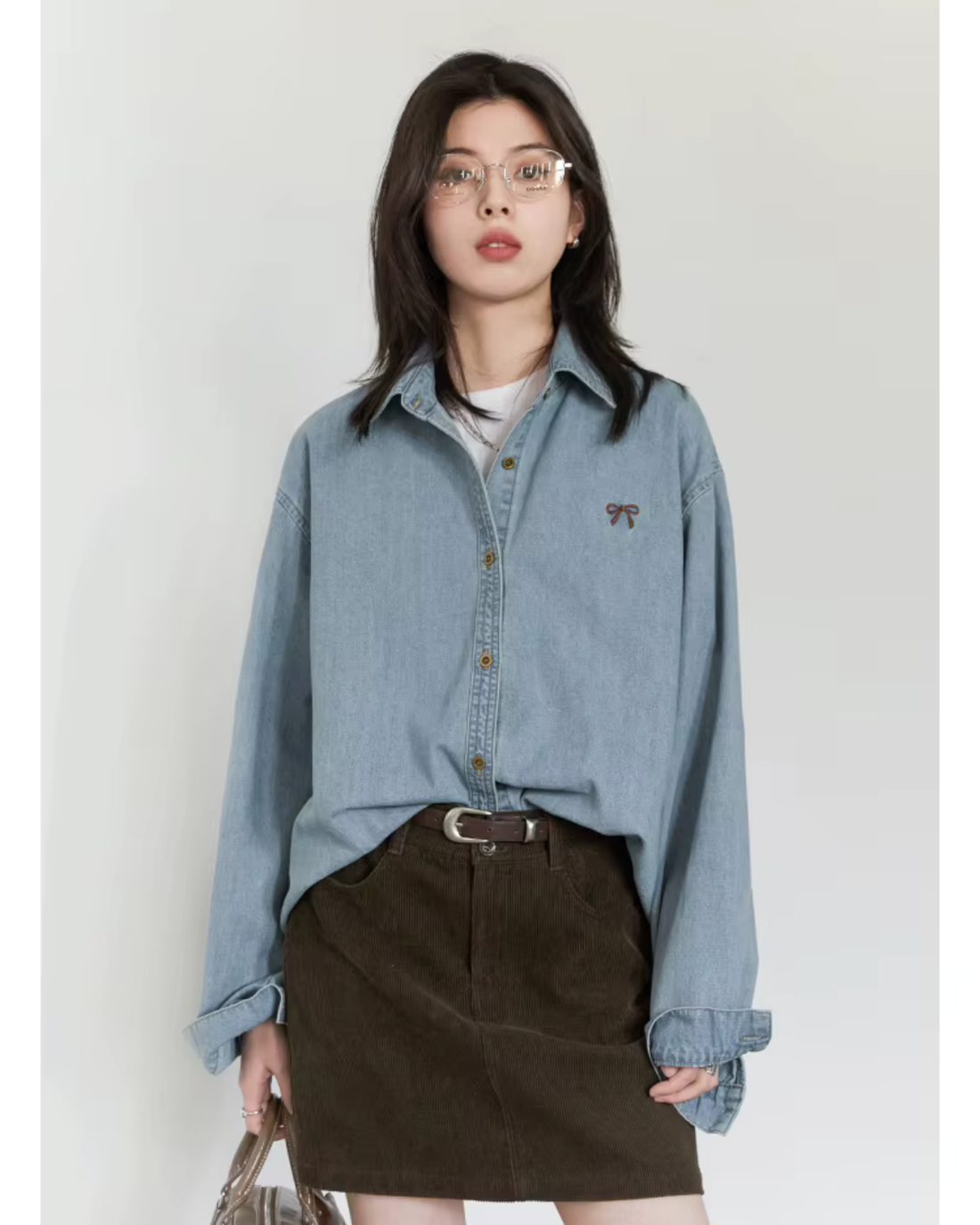 Women’s Blue Embroidered Denim Shirt