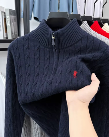 Men’s Embroidered Zip Sweater