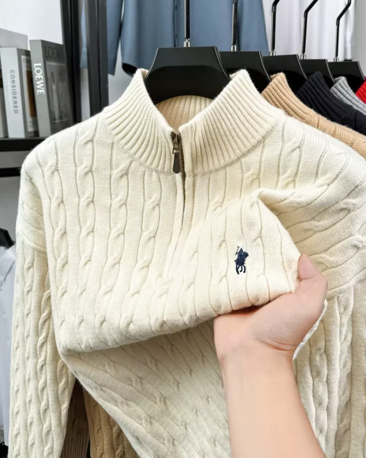 Men’s Embroidered Zip Sweater