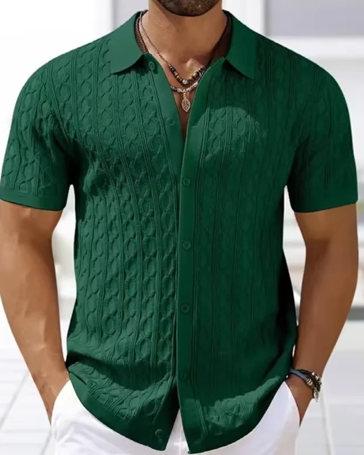 Men’s Embroidered Button-Up Shirt