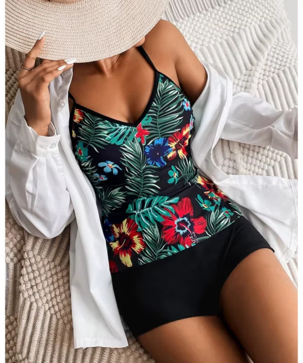 Plus Size Two-Piece Tankini Swimsuit