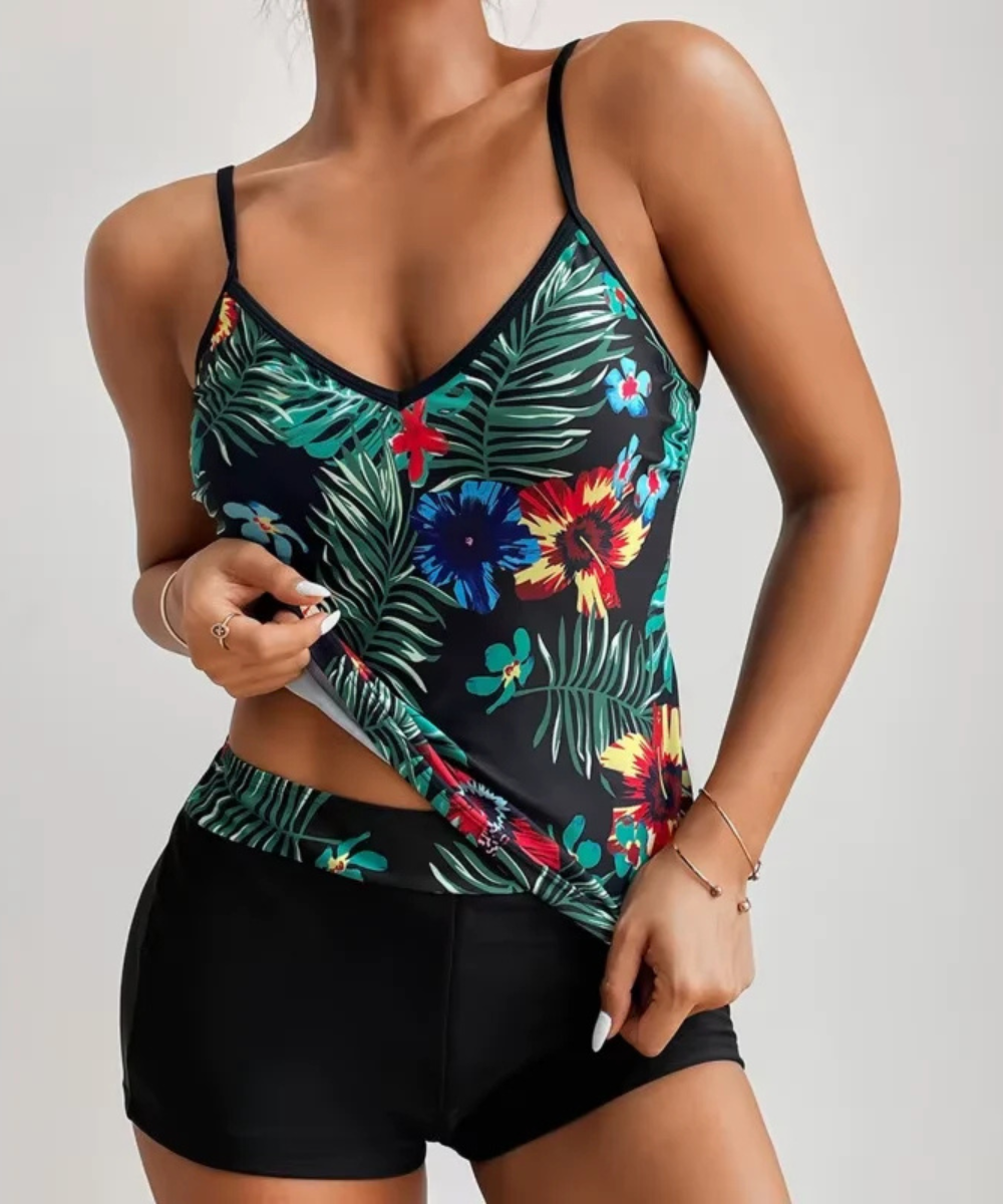 Plus Size Two-Piece Tankini Swimsuit